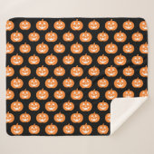 Orange Kürbislaterne Pumpkin Pattern Halloween Sherpadecke (Vorderseite (Horizontal))