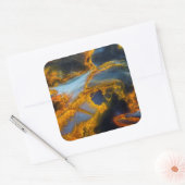 Orange Laced Pietersite Quadratischer Aufkleber (Umschlag)