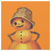 Orange Lächeln Jack O' Lantern Snowman Stoff (Nahaufnahme)