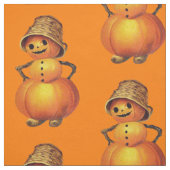 Orange Lächeln Jack O' Lantern Snowman Stoff (Muster)
