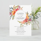 Orange lackierte Blume Einladung (Stehend Vorderseite)