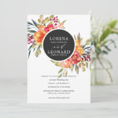 Orange lackierte Blume Einladung (Stehend Vorderseite)