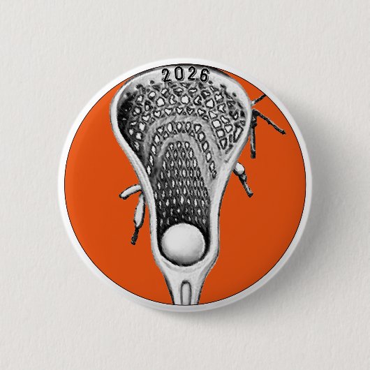 Orange Lacrosse Team Gifts Button (Vorderseite)
