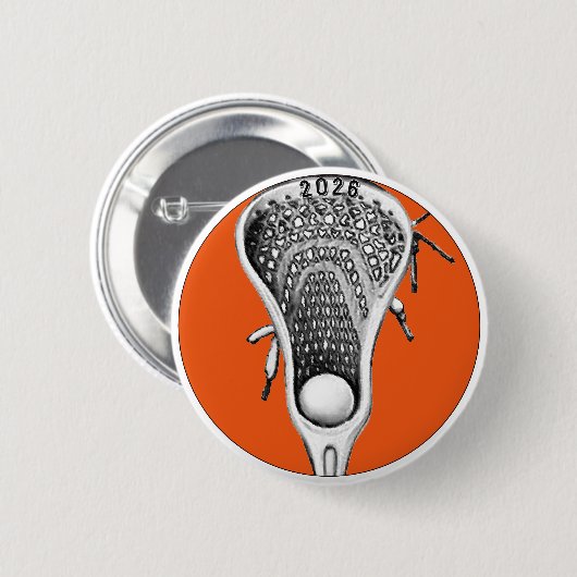 Orange Lacrosse Team Gifts Button (Vorne & Hinten)