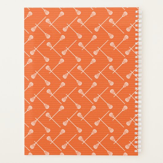 Orange Lacrosse White Sticks Gemustert Planer (Rückseite)