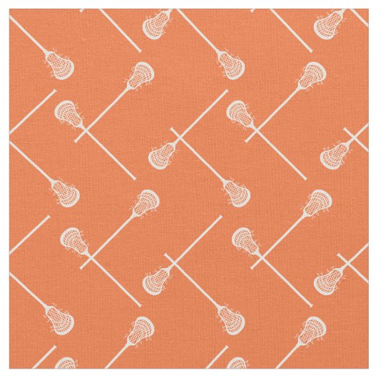 Orange Lacrosse White Sticks Gemustert Stoff (Nahaufnahme)
