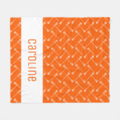 Orange Lacrosse White Sticks Patterned Fleecedecke (Vorderseite (Horizontal))
