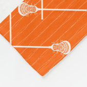 Orange Lacrosse White Sticks Patterned Fleecedecke (Ecke)