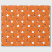 Orange Lacrossemuster Geschenkpapier (Flach)