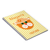 Orange Lady Cat Strip Notebook Notizblock (Rechte Seite)