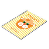 Orange Lady Cat Strip Notebook Notizblock (Linke Seite)