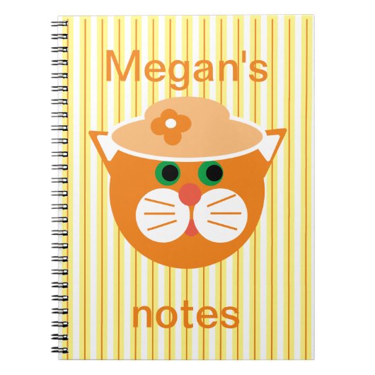 Orange Lady Cat Strip Notebook Notizblock (Vorderseite)