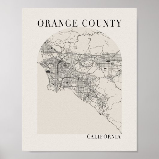 Orange Landkreis California Boho Arch Beige Poster (Vorne)