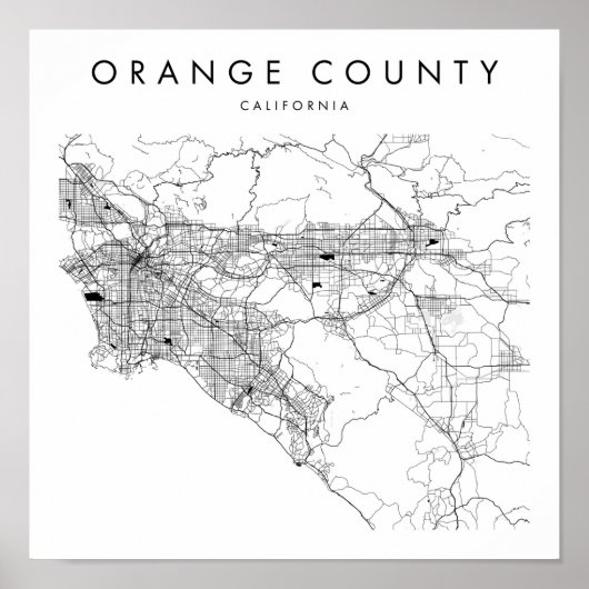 Orange Landkreis California Minimal Modern Street Poster (Vorne)