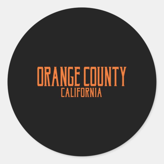 Orange Landkreis California Text Orange Print Runder Aufkleber (Vorderseite)