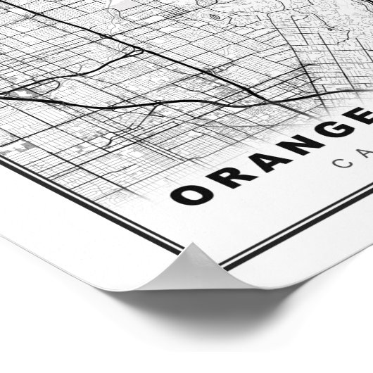 Orange Landkreis Map Poster (Ecke)