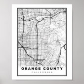 Orange Landkreis Map Poster (Vorne)