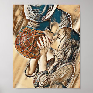 Orange Landkreis Super Hero Kiss Art Portrait Prin Poster
