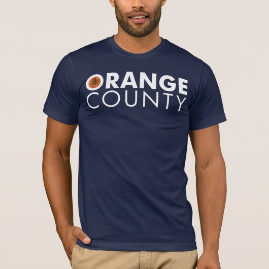 Orange Landkreisweißtext T-Shirt (Vorderseite)