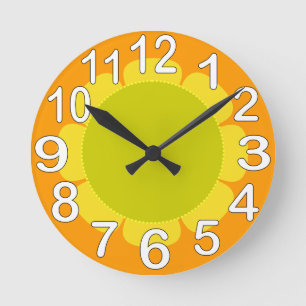 Orange Landküche Runde Wanduhr