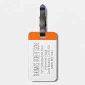 Orange Langstreckenfluggast mehr Schlafgepäck Anhä Gepäckanhänger (Rückseite vertikal)