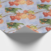 Orange Lantern Blume Geschenkpapier (Ecke)