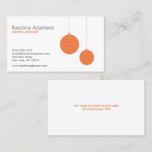 ORANGE LANTERNS VISITENKARTE (Vorne/Hinten)