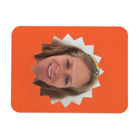 Orange Large Sun Foto Frame Magnet (Horizontal)