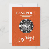 Orange Las Vegas Passport Save the Date (Vorderseite)