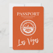 Orange Las Vegas Passport Wedding Einladung (Rückseite)