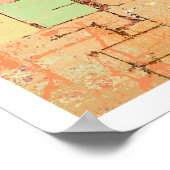 Orange Lattice Harmony Abstrakt Print Poster (Ecke)