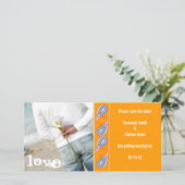 Orange & Lavender Paisley Save the Date (Stehend Vorderseite)