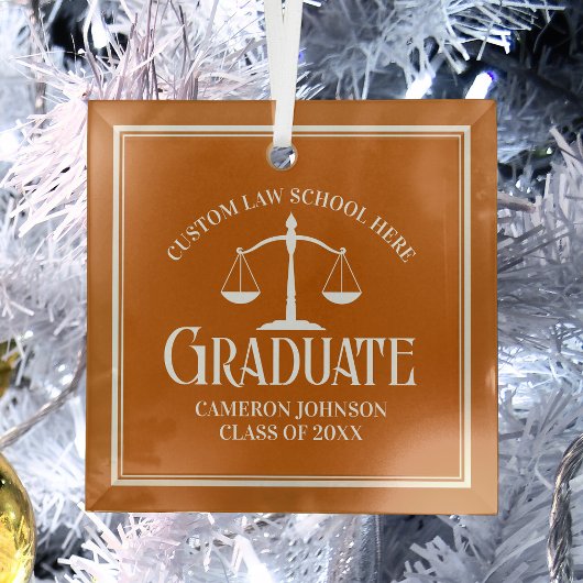 Orange Law School Abschluss Weihnachten Ornament Aus Glas
