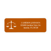 Orange Law School Custom Lawyer Rücksendeadresse (Vorne)