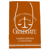 Orange Law School Graduation Party Custom Mittlere Geschenktüte (Vorderseite)