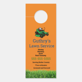 Orange Lawn Service Door Hanger Türanhänger