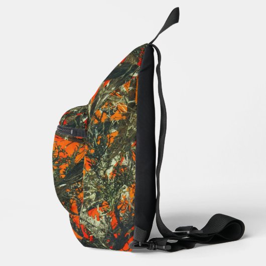 Orange Leaf Camouflage  Crossbody Bag (Rechts)