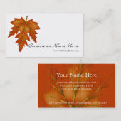 Orange Leaf Fall Saison Themed Visitenkarte (Vorne/Hinten)