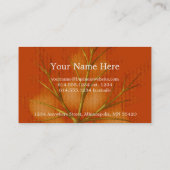 Orange Leaf Fall Saison Themed Visitenkarte (Rückseite)