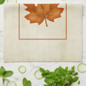 Orange Leaf Fall Saison Themenküche Handtuch (Gefaltet)
