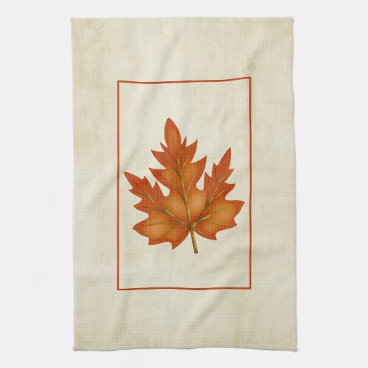 Orange Leaf Fall Saison Themenküche Handtuch (Vertikal)
