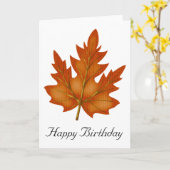 Orange Leaf Fall Season Happy Birthday Card Karte (Gelbe Blume)