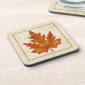 Orange Leaf Fall Season Themed Cork Untersetzer (Linke Seite)