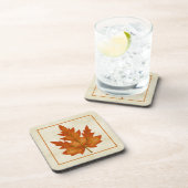 Orange Leaf Fall Season Themed Cork Untersetzer (Rechte Seite)