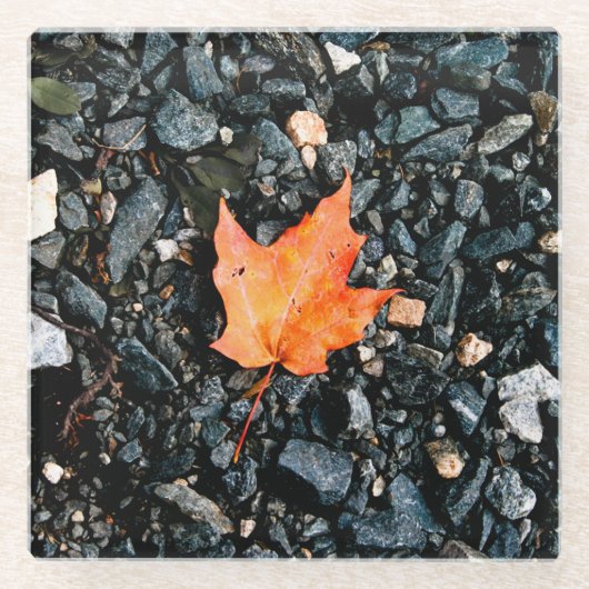 Orange Leaf Glasuntersetzer (Vorderseite)