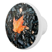 Orange Leaf Keramik Pull Keramikknauf (Rechts)