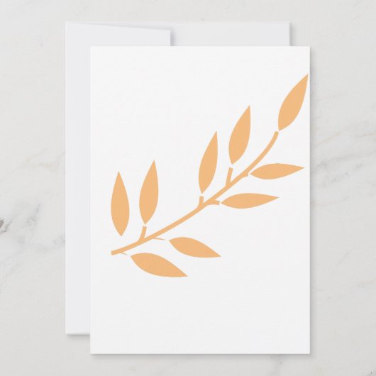 Orange Leaf Monogram Nature Minimal Wedding 2024 Einladung (Rückseite)
