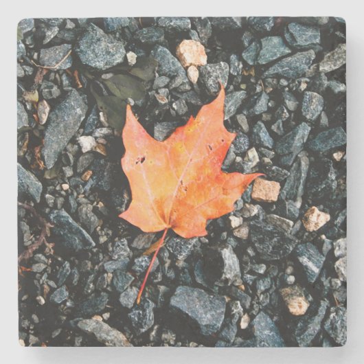 Orange Leaf Steinuntersetzer (Vorderseite)