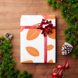 Orange Leaf Wrapping Paper Geschenkpapier