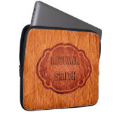 Orange Leather Laptopschutzhülle (Vorne Rechts)